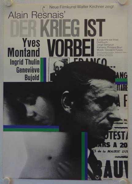 Der Krieg ist vorbei originales deutsches Filmplakat (R62)